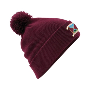 Builth Wells CC Original Pom Pom Beanie : Maroon